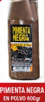 Pimienta Negra en polvo 600gr